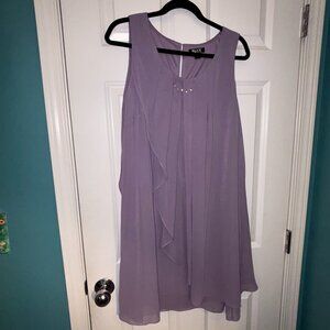 SLNY Dusty Purple Chiffon Trapeze Sleeveless Cocktail Dress 14W